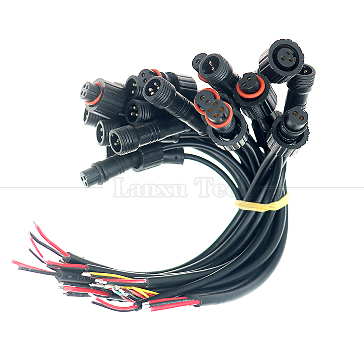 Customization IP67 IP68 Waterproof M12 2pin 3 Pin 4pin M12 DC to Open Bare Wires End Cable for LED Light