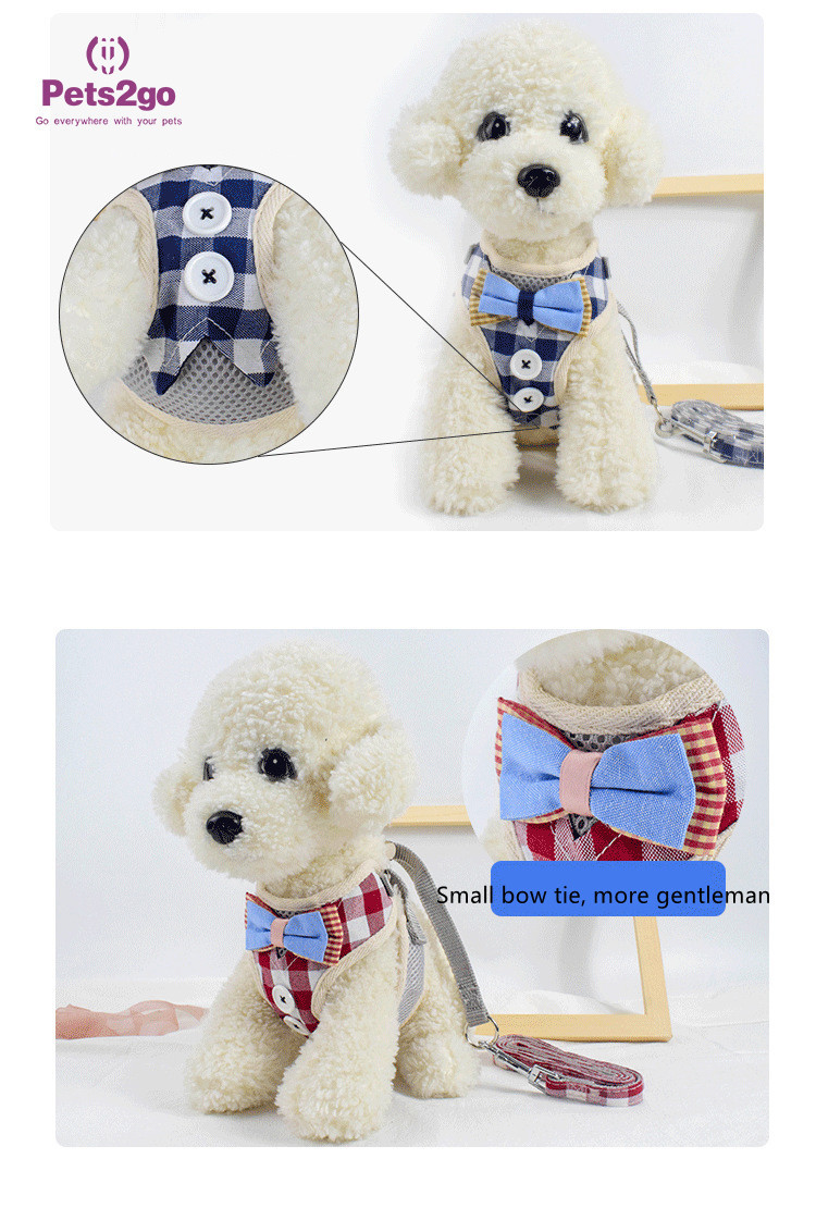 Comfort Custom Grey Dog Harness Vest Durable Dog Leash For Small Puppy