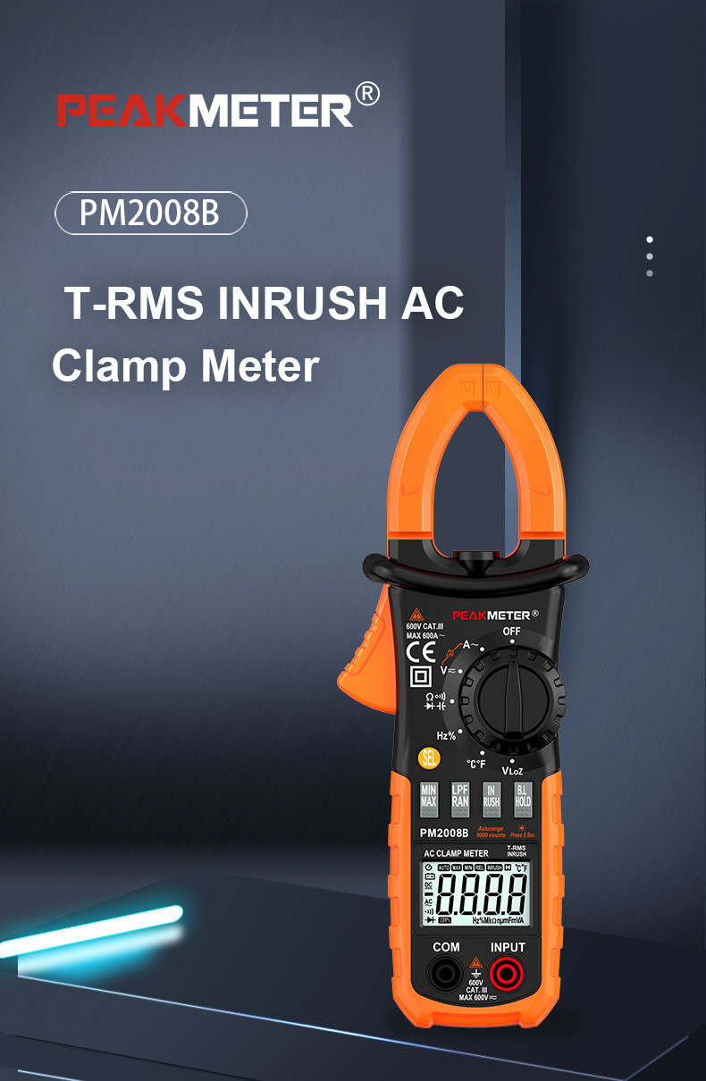 AC/DC Digital 6000counts Clamp Meter With Ammeter Diode Test Ohmmeter Measurement