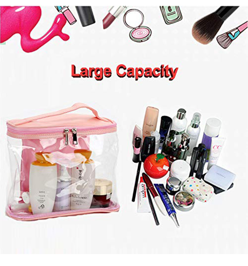 Leak Proof Zipper Clear Travel Bags For Toiletries