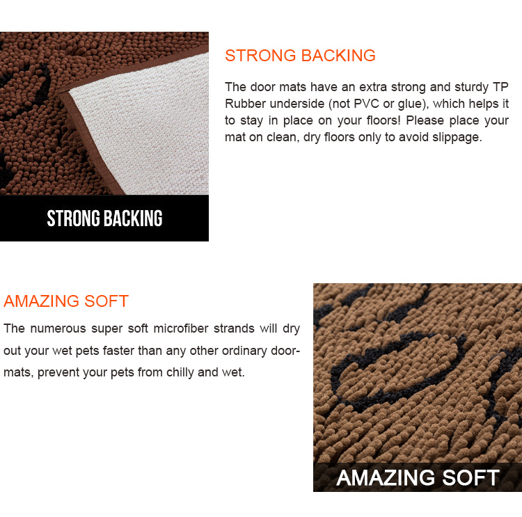 Household 2.5cm Non Slip Dog Crate Mat SGS Chenille Fiber