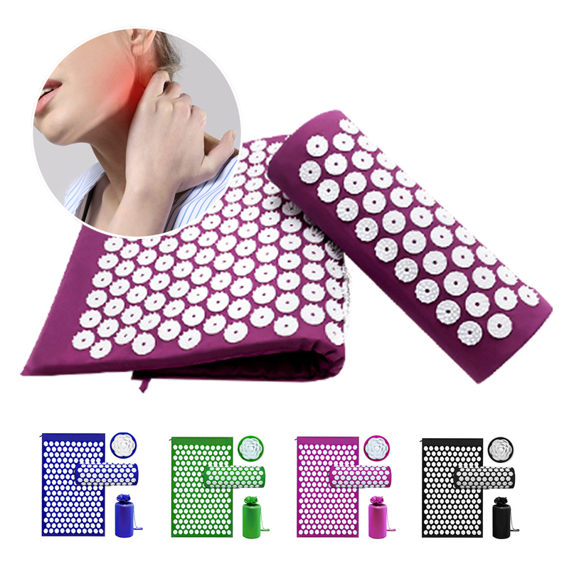 63.5*38.1*2.5cm High Stretchable Gray Massage Acupressure Yoga Mat With Spikes
