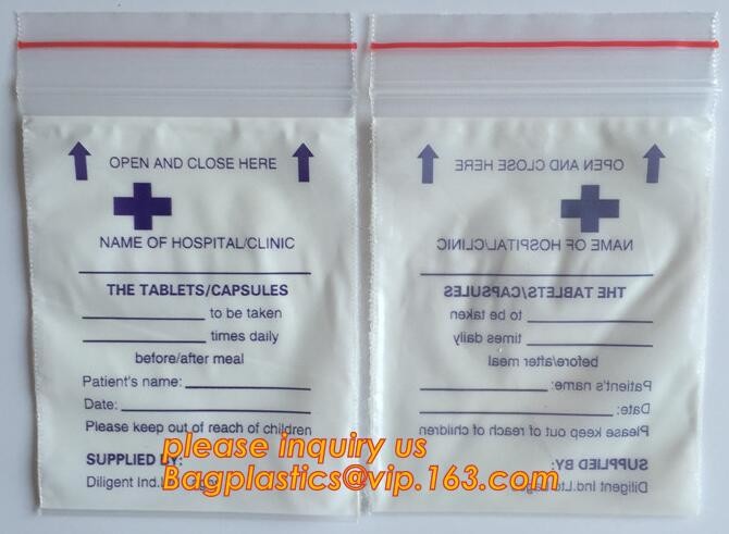 tablets pills packaging bag, poly medical dispenser k bag drug zipper bags reclosable bags, zipper bag medical min