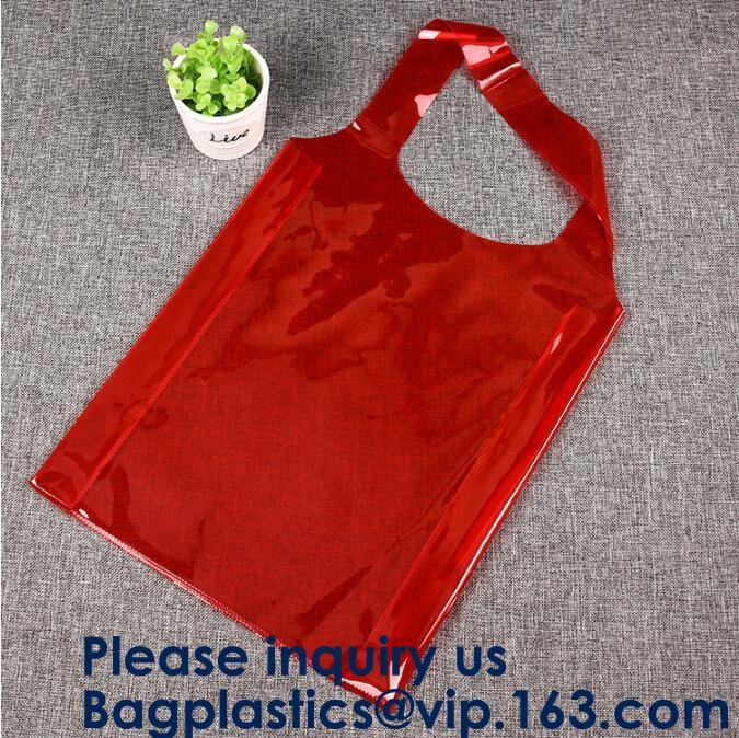 Promotional Pvc Shopping Bag Laser Tote Bag Handbag Waterproof Shopping Bag Glossy PVC Leather Bag PVC Woman Shopping Ba