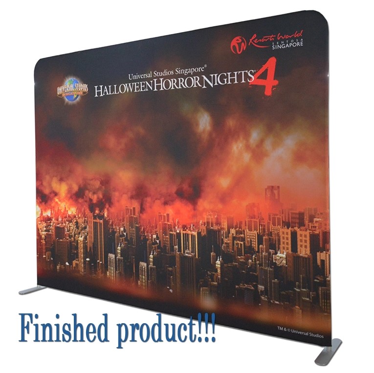 Portable and custom collapsible backdrop with aluminum frame