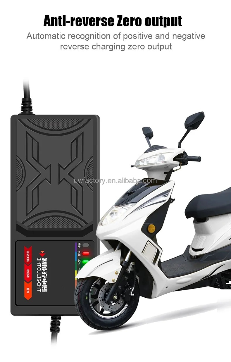Smart Charger 110V 120V 220V 230V 240V 96V 20AH Lead Acid Charger 48V 72V 32AH Automatic Identification 100-240V/0.9A