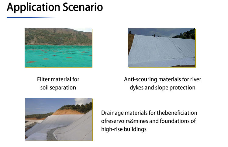 150g 300g Non woven PP Continuous Filament Geotextile for Foundation Construction