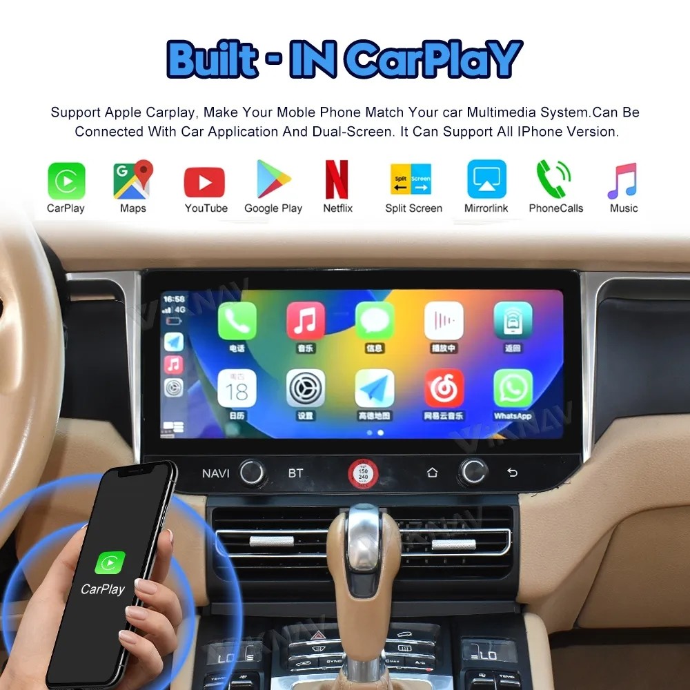 12.3inch Android Auto Setereo For 2013-2017 Porsche Macan Multimedia Player GPS Navigation Wireless Carplay 4G wifi