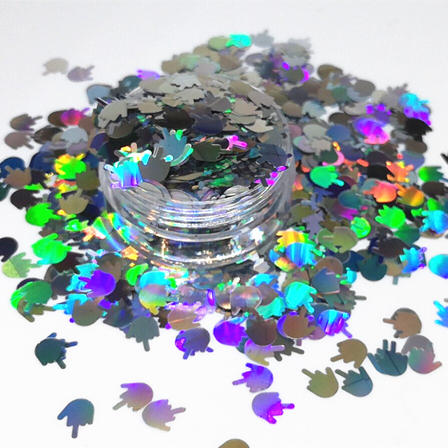 Wedding Event Parties 3D Polyester Hands with Holographic Silver Black Middle Finger Glitter and Other Holiday Supplies
