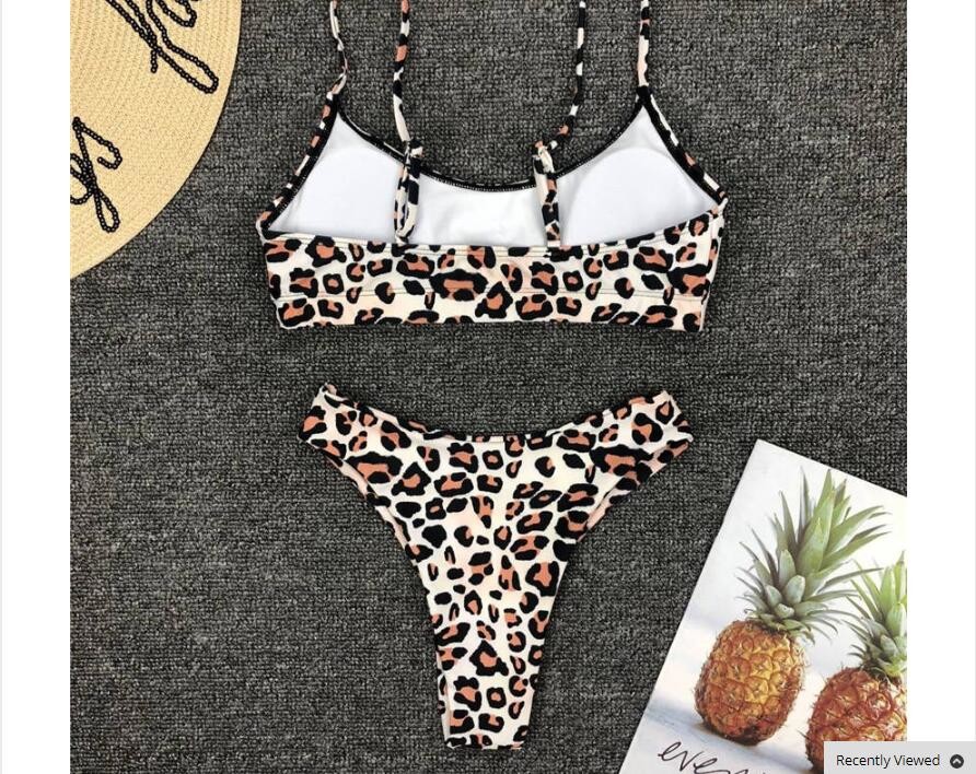 Sexy Leopard Bikinis 2018 Micro Bikini Push up Thong Bikini High Cut Swimsuit Women Mini Suit Women Swimsuit
