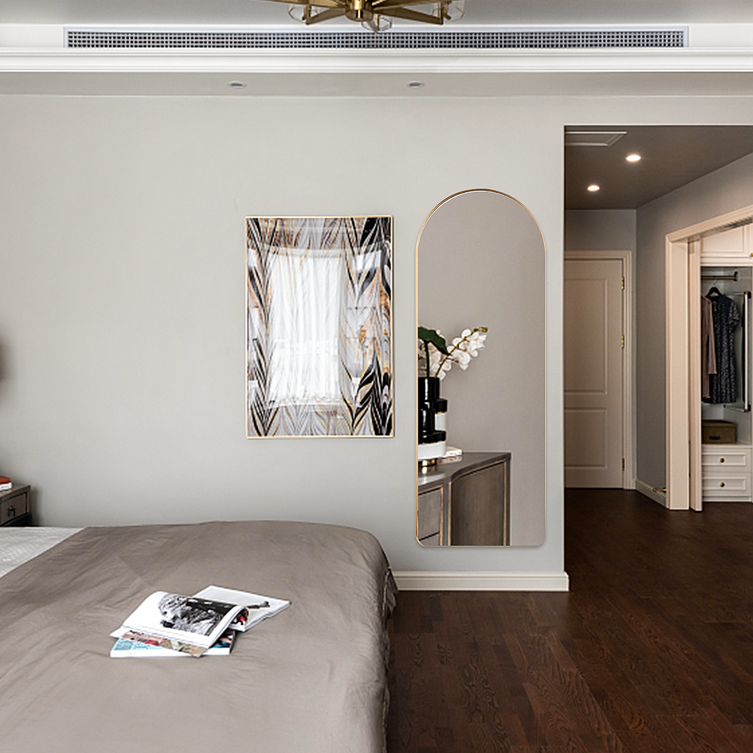 Modern Aluminum Full Length Dressing Mirror For Bedroom Decorations