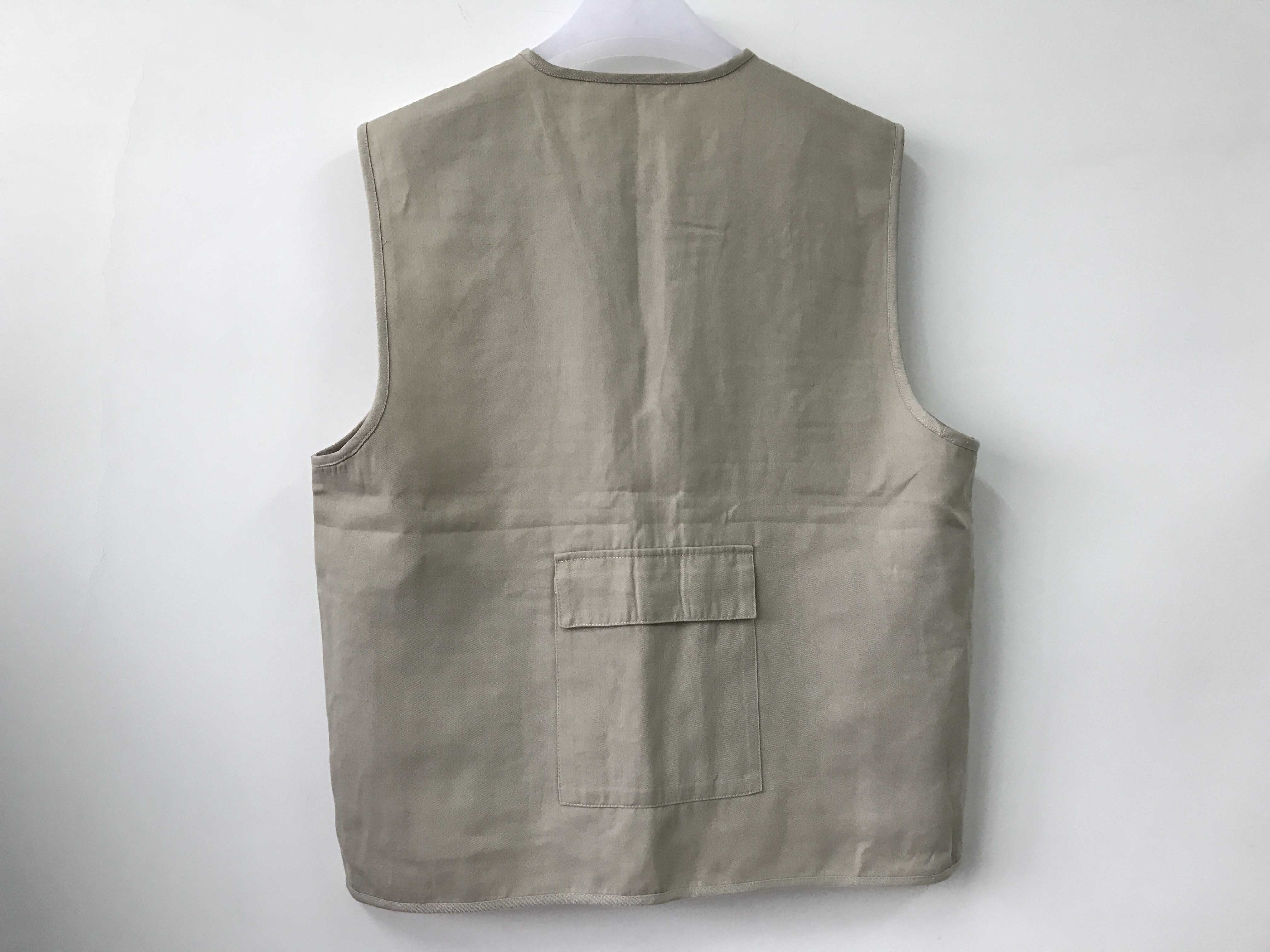 Mens classic vest，mens waist coat, vest 044 in 100% polyester washed fabric, stone/beige colour, S-3XL