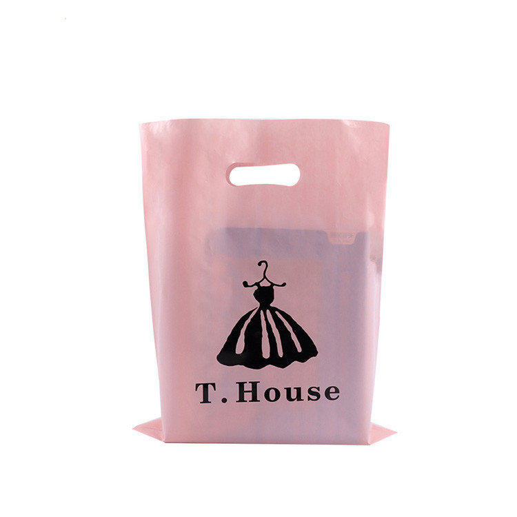 Clothes Hdpe 12x15 Poly Mailers , 53 - 58 Micron Die Cut Handle Bag