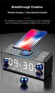 Buy cheap Bluetooth Clock Hifi Speaker with Wireless Charging QI FM RADIO AUX  TF Card Music Player Support from NEWGOOD product