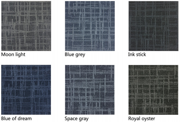 20" X 20" Nylon Floor Carpet Tiles With PVC Backing For Office And School Trace