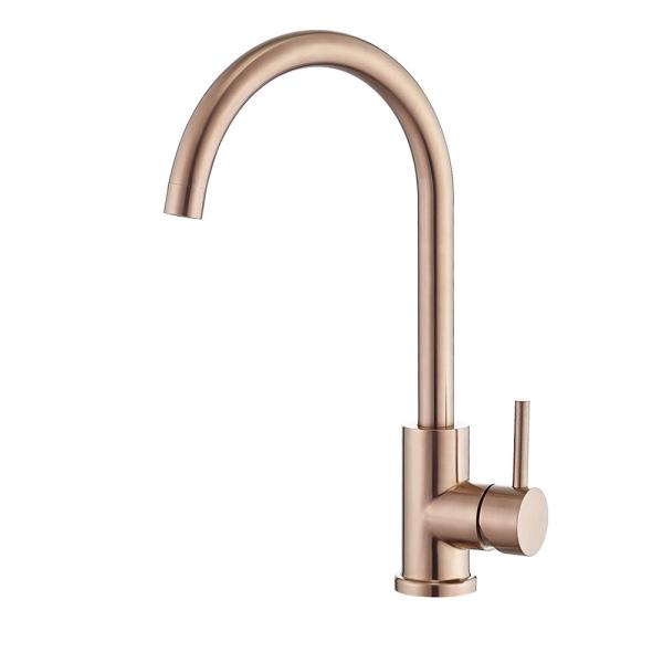 Round neck Steel 304 Rose Gold Kitchen Tap Stainless 316 Copper Faucet America