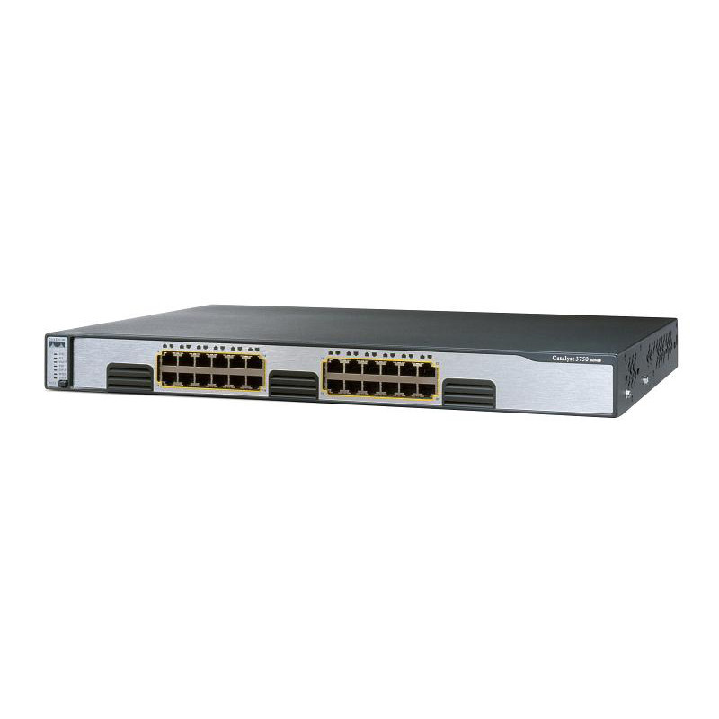 Gigabit Ethernet Network Used Cisco Switches 24 Port WS-C3750G-24T-S Stackable