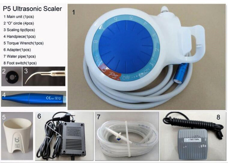 H3 Alloy Dental Ultrasonic Scaler Tool Detachable Autoclavable Handpiece And 6pcs Tips