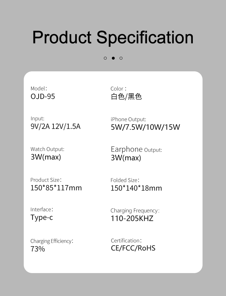 15W Fast Charging Multifunction 3 In 1 Foldable Wireless Charger Stand For Iphone 15 14 13 11 Pro Max