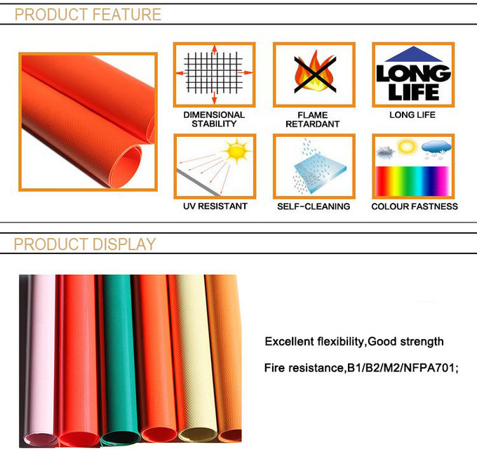 High Weather Resistance PVC Coated Tarpaulin Sheet For Awnings / Truck Cover