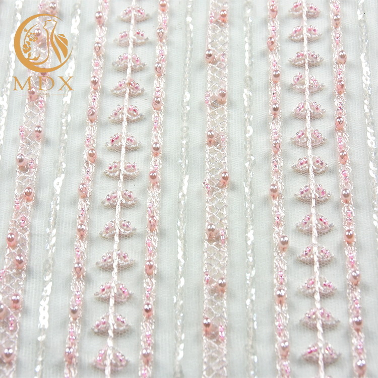 MDX 3D Bridal Lace Fabrics 20% Polyester Lace Material For Dress