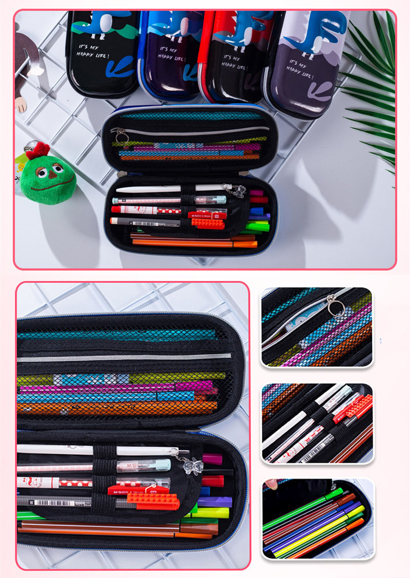 Cute Student Cartoon Stationery Box EVA Custom Logo 3D Anti Drop Pencil Case for Kids