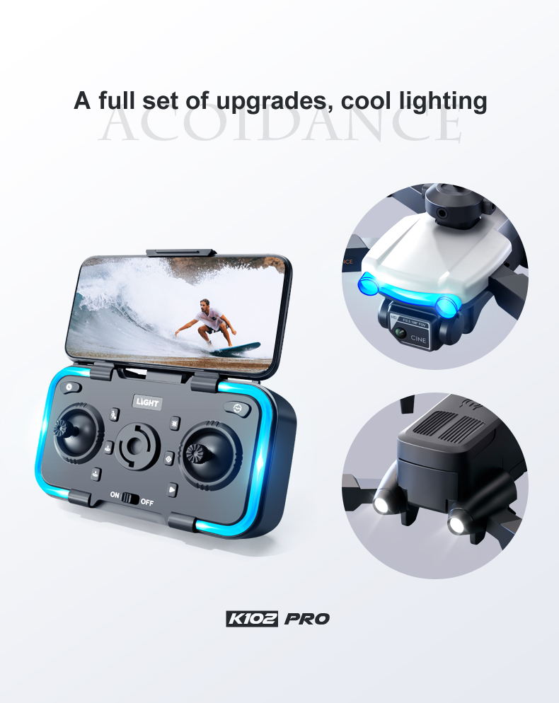 Elfbar Vapers E88 Pro Mini Drone Camera K102 PRO 4K HD Optical Flow Camera Drone with Obstacle Avoidance