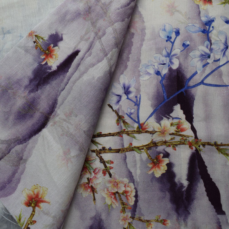 Challis 30s*41s Textile Spun Viscose Blend Rayon Fabric Cloth Digital Printing