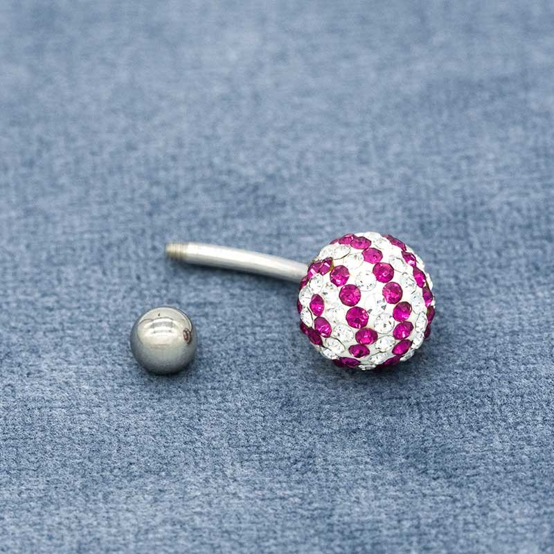 Silver plated Healing Crystal Belly Button Rings 10mm Long Sexy