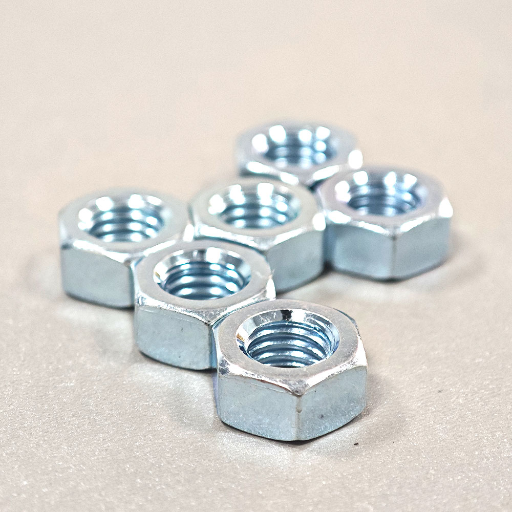 Blue Zinc Carbon Steel Hex Nut Metric Measurement For General Industry Needs