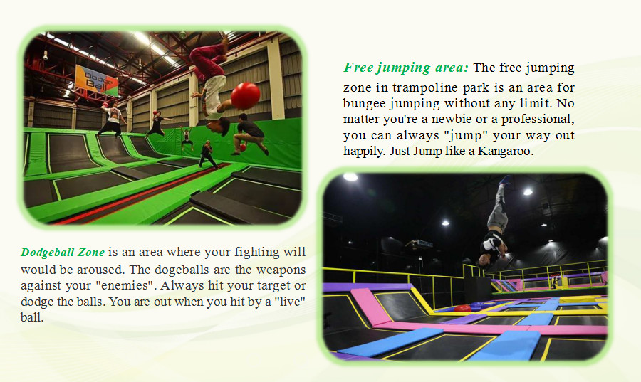 Amazing Colorful 728M2 Big Indoor Trampoline Park Equipment with Dodge Ball