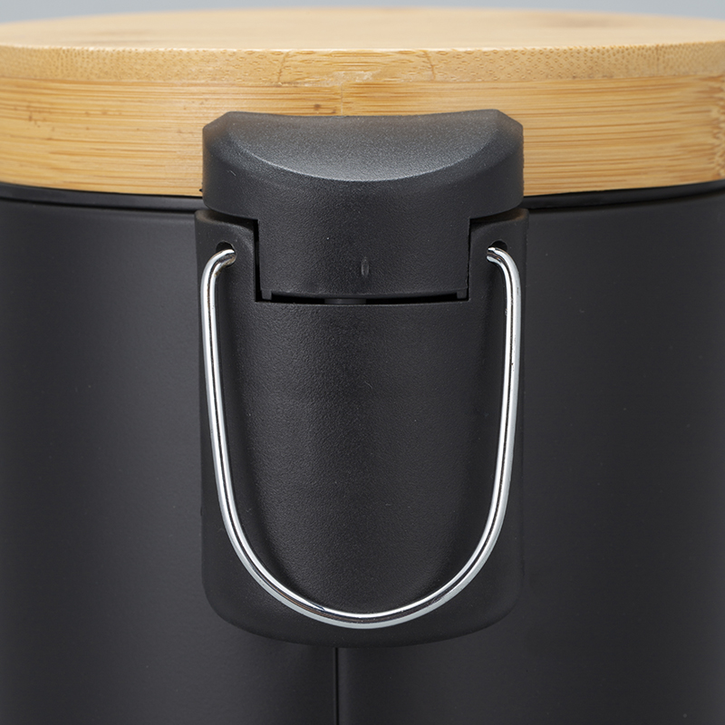 Household Round Structure Standing 3L 5L 8L 12L 20L 30L Stainless Steel Waste Bins with Bamboo Surface Treatment