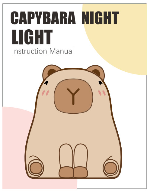 Creative Capybara LED Night Light Cute Silicone Bedside Table Lamp For Kids' Room Smart Home Gift