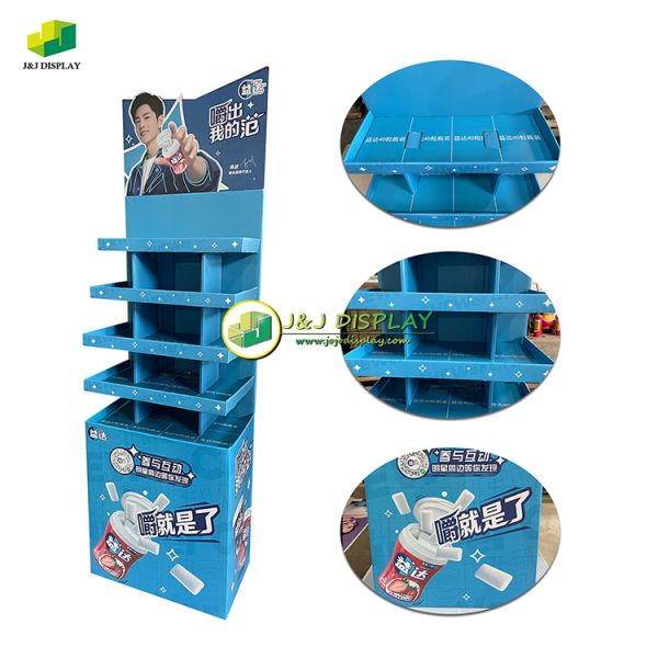 POS Knock Down Stand 100% Recyclable Cardboard Floor Displays for Trade Shows