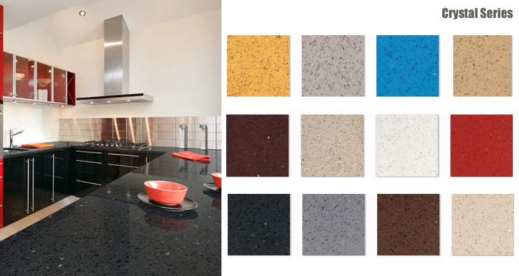 Artificial Quartz Table Top , Quartz Stone Countertops For Meeting Room / Apartment