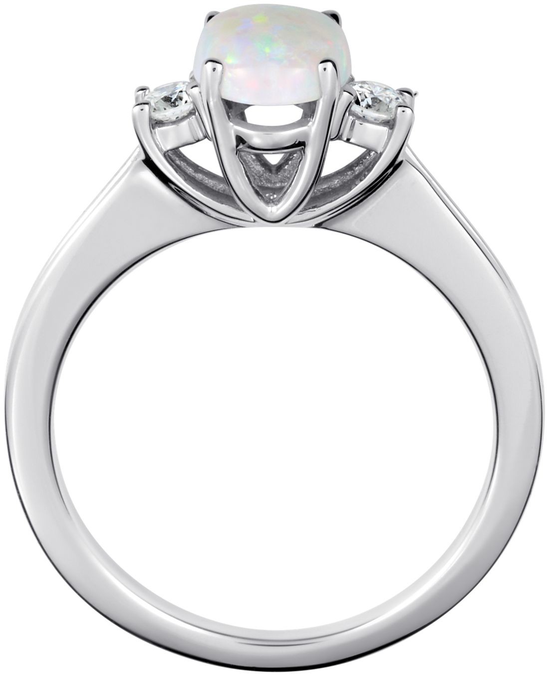 Oval Lab-Created Opal, Blue and White Sapphire Open Frame Twist Shank Ring in Sterling Silver