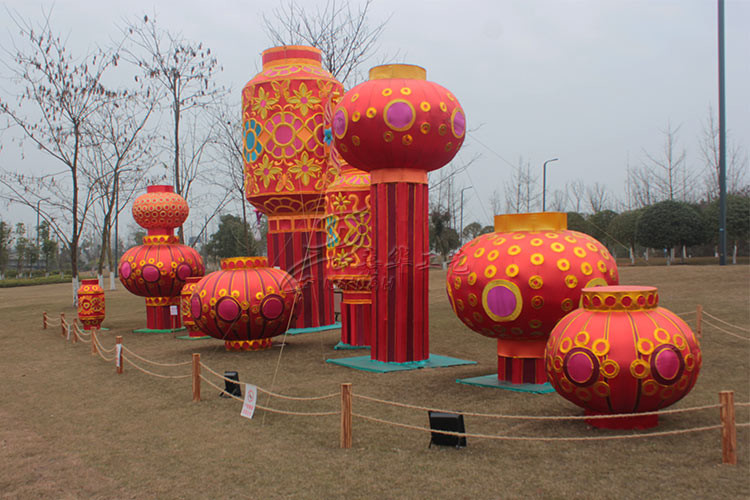 Out Door Fabric Chinese Lanterns , Traditional Chinese Lantern For Customization
