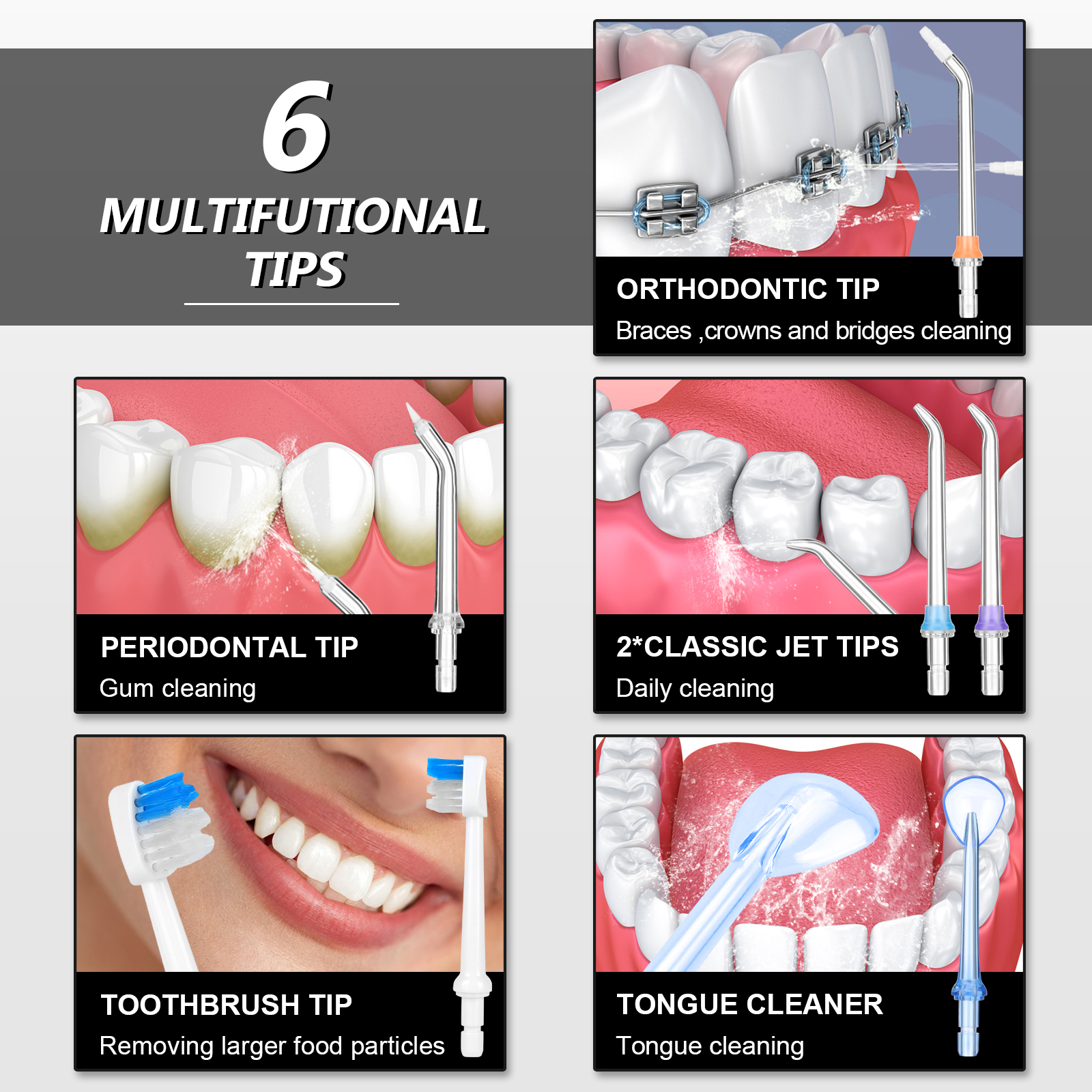 Custom IPX7 Oral Dental Irrigator Desktop Household Dental Pulse Electric Oral Care Irrigator 600ml Desktop Family Water Floss