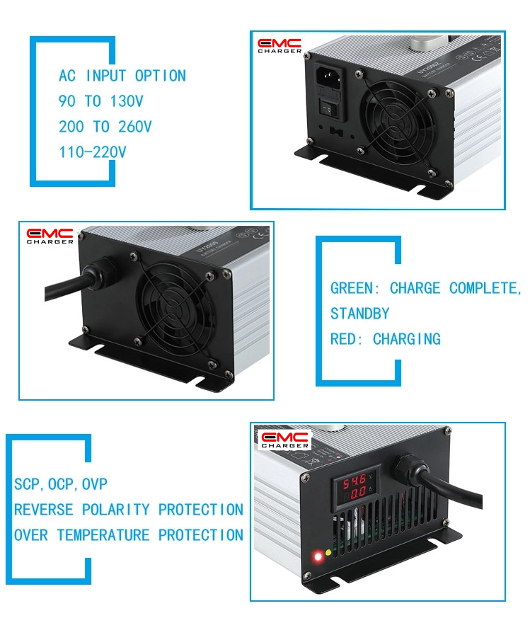 12V 80A Aluminium Alloy with Fan lithium battery charger for E-Car CE