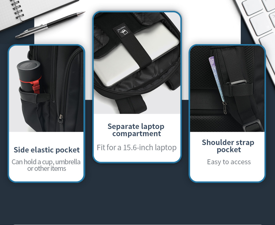 Business Travel Backpacks Anti Theft Waterproof Shockproof Large Capacity 15.6 Inch Laptop Luxury