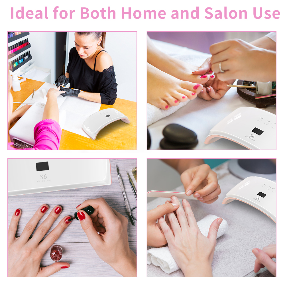 2 In 1 UV LED Nail Dryer 42W Gel Polish Curling Lamp With Multi Timer Display