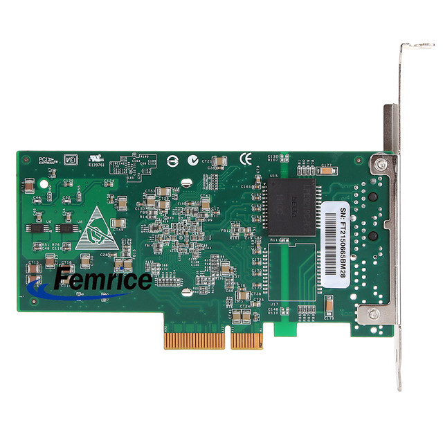 Femrice 10/100/1000Mbps Dual Port RJ45 Copper Cable Connector Ethernet Server Adapter Intel PCIex4 Server Network Cards