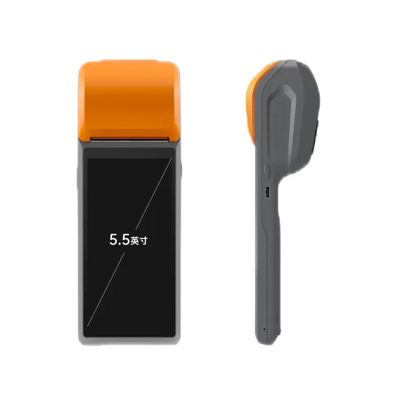 4G Handheld Mobile POS Terminal with 5.5'' HD Screen and 58mm Receipt Printer 32G EMMC Storage