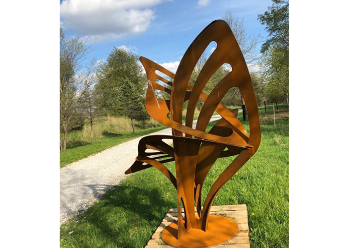 Garden Decorations Contemporary Outdoor Metal Sculpture Corten Steel Art