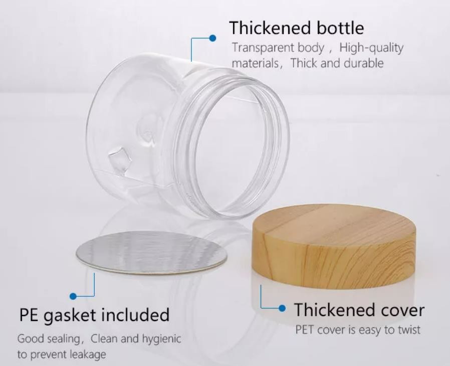 Round Pet Plastic Jars With Lids Food Grade 6 Oz 8 Oz 8 Oz