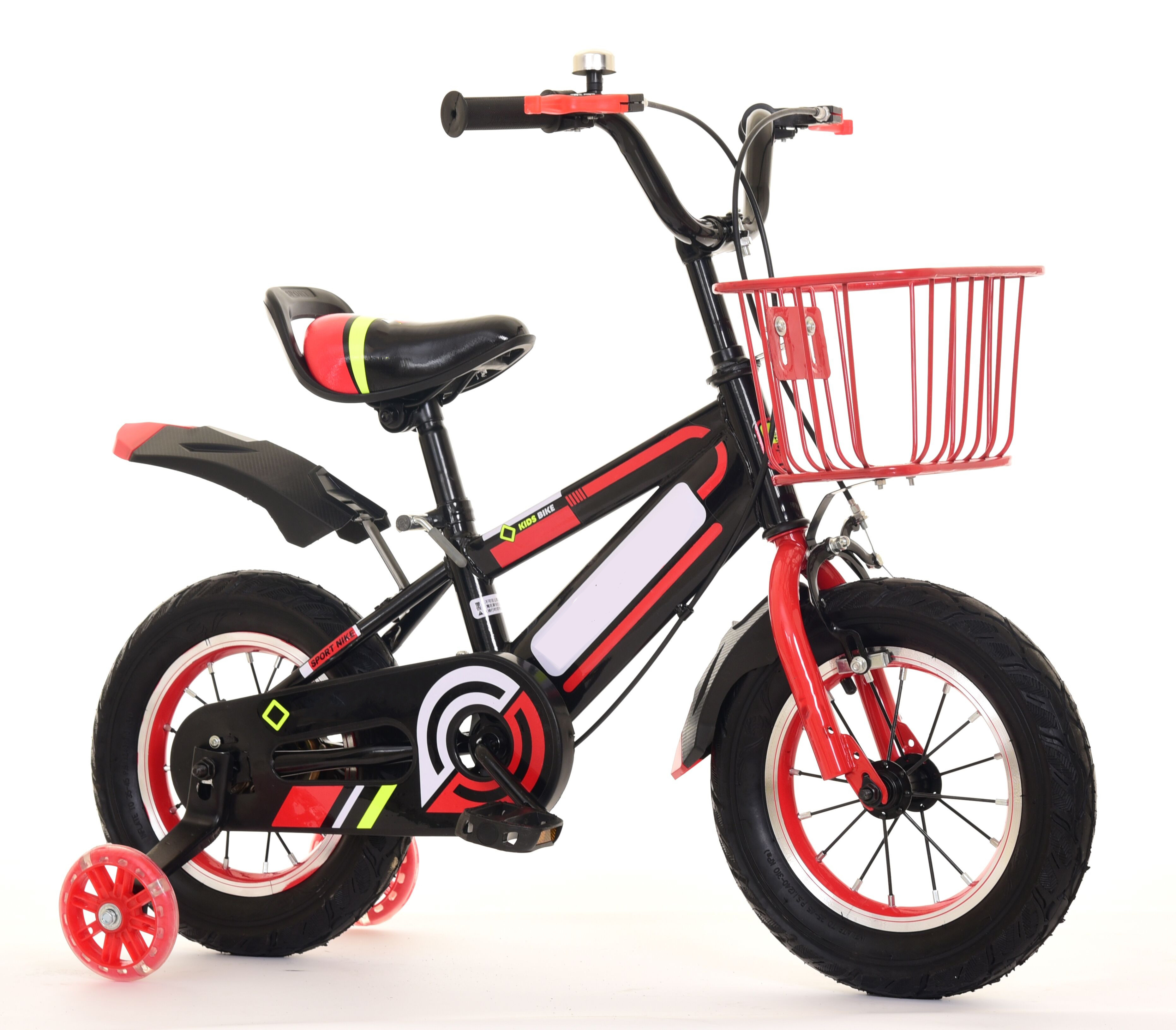 NO Foldable Childrens Training Wheel Bikes Aluminum Alloy Rim Material OEM Accepted for Independent Kids