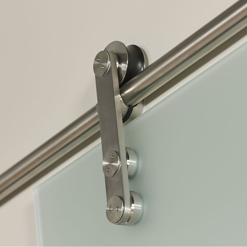Aluminium Tempered Glass Shower Door Stainless Steel Semi Frameless
