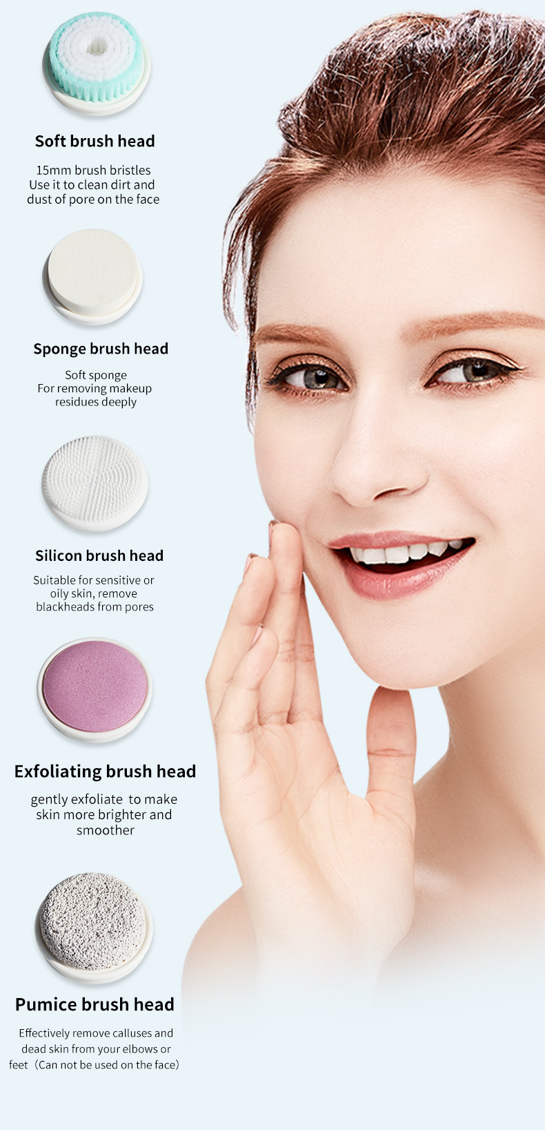 Battery Powered 3W 3V Facial Cleansing Device