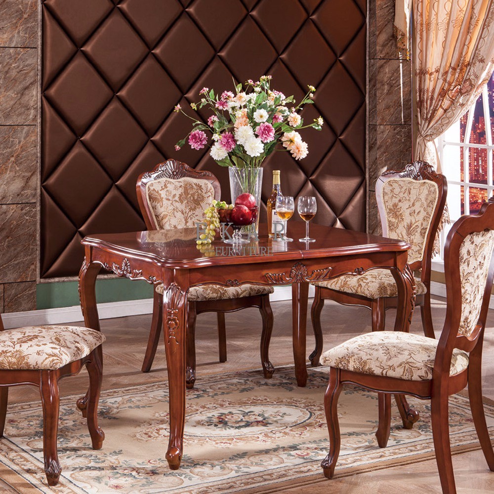 Electric Rotating Round Vintage Wood Dining Table