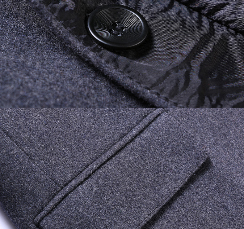 Winter Outerwear Classictrench Breasted Plaid Utility Long Trench Coat Slim Fit Single Long Breasted Men Jacket